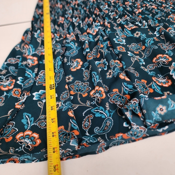 J.Jill Women’s Midi Skirt Wearever  Collection Green Paisley Floral Pleated XL - Picture 3 of 9